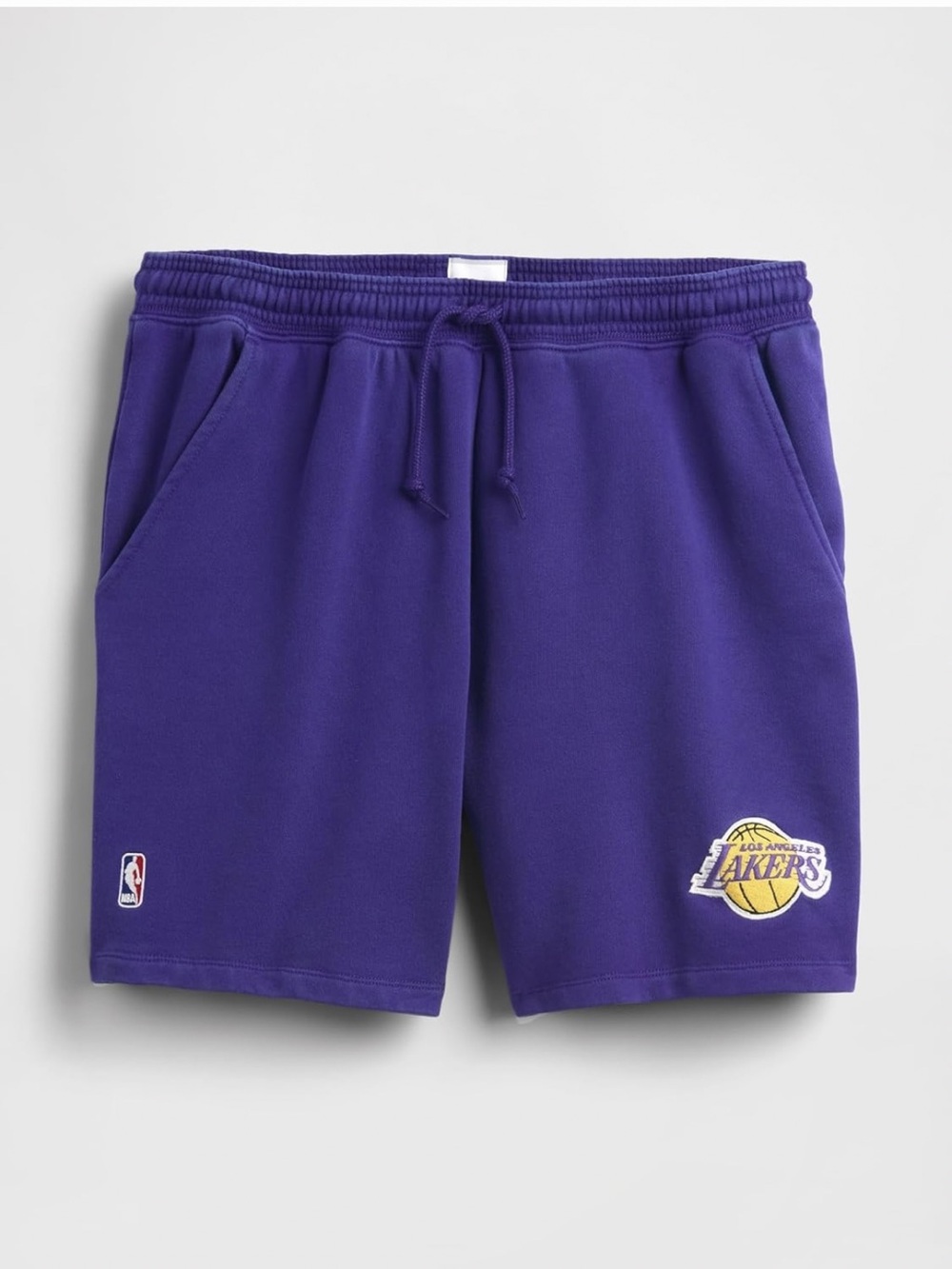 GAP X NBA LA Lakers Fleece Knit Shorts M Purple Embroidered Licensed Activewear